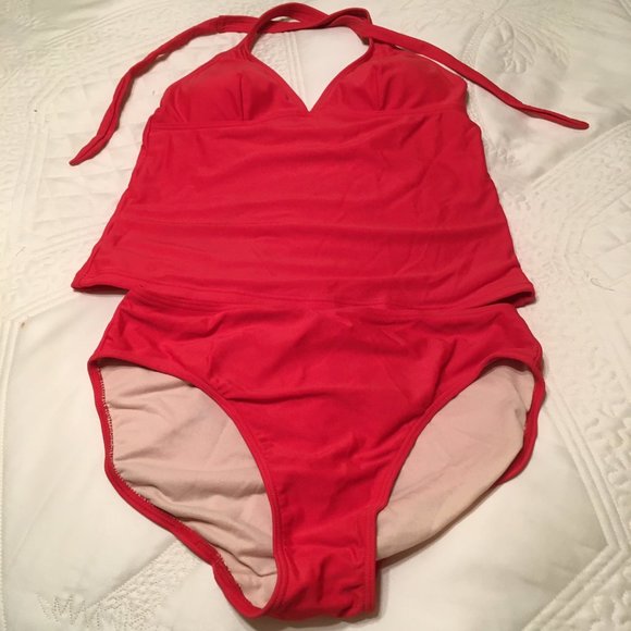 Speigel Red Halter Top Tankini size 6 - Picture 1 of 5